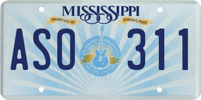 MS license plate ASO311