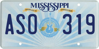 MS license plate ASO319