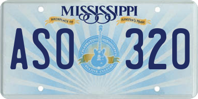 MS license plate ASO320
