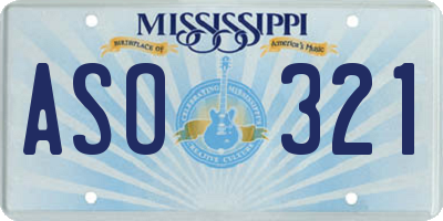 MS license plate ASO321