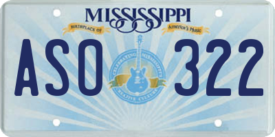 MS license plate ASO322