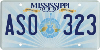 MS license plate ASO323