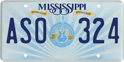 MS license plate ASO324