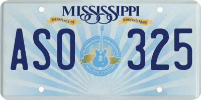 MS license plate ASO325