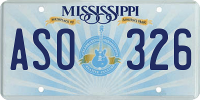 MS license plate ASO326