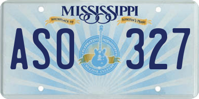MS license plate ASO327