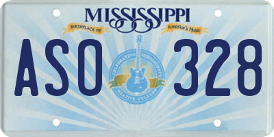 MS license plate ASO328