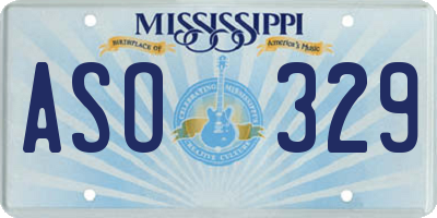 MS license plate ASO329