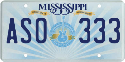 MS license plate ASO333