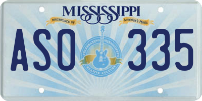 MS license plate ASO335