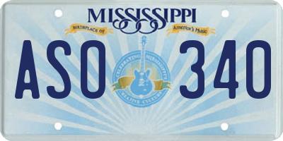 MS license plate ASO340