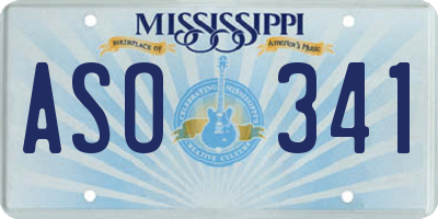 MS license plate ASO341