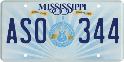 MS license plate ASO344