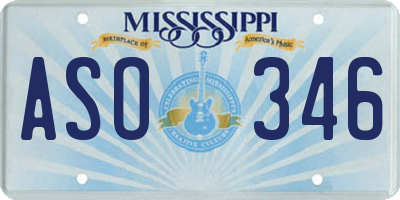 MS license plate ASO346