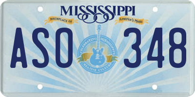 MS license plate ASO348