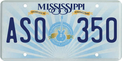 MS license plate ASO350