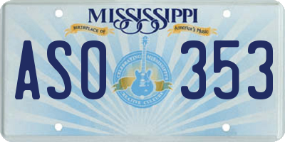 MS license plate ASO353