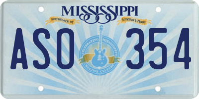 MS license plate ASO354