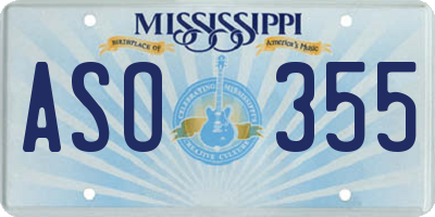 MS license plate ASO355