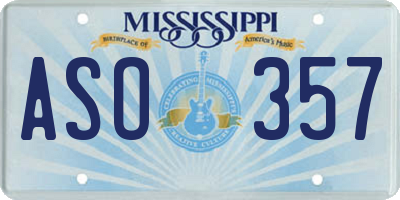 MS license plate ASO357