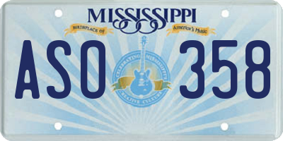 MS license plate ASO358