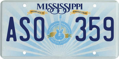 MS license plate ASO359