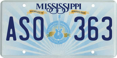 MS license plate ASO363