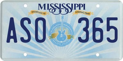 MS license plate ASO365