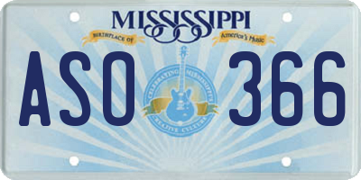 MS license plate ASO366