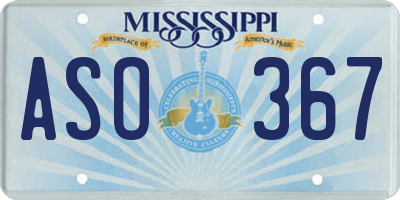 MS license plate ASO367