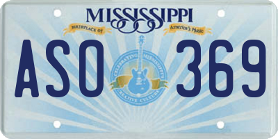 MS license plate ASO369
