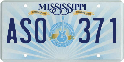 MS license plate ASO371