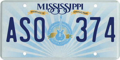 MS license plate ASO374