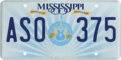 MS license plate ASO375