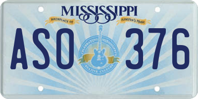 MS license plate ASO376