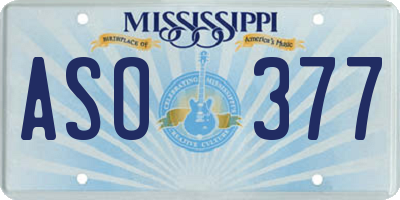 MS license plate ASO377