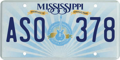 MS license plate ASO378