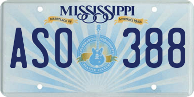 MS license plate ASO388