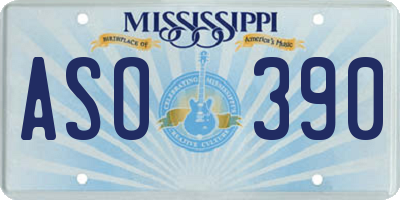 MS license plate ASO390