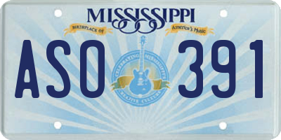 MS license plate ASO391