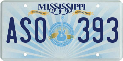 MS license plate ASO393