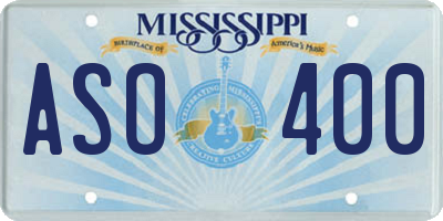 MS license plate ASO400