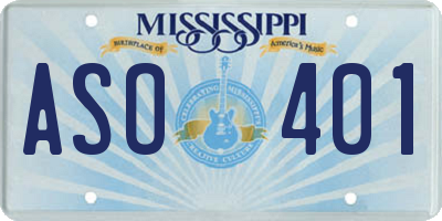 MS license plate ASO401