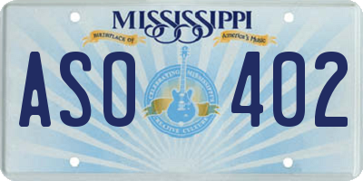 MS license plate ASO402