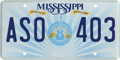 MS license plate ASO403