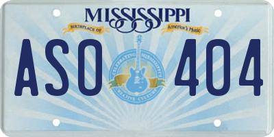 MS license plate ASO404