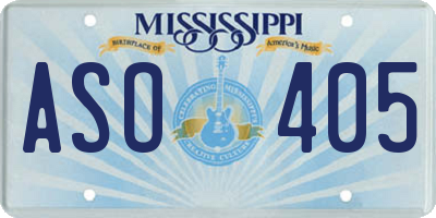 MS license plate ASO405