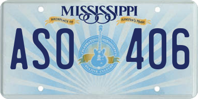 MS license plate ASO406