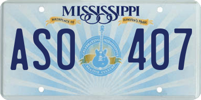 MS license plate ASO407