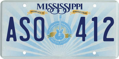 MS license plate ASO412